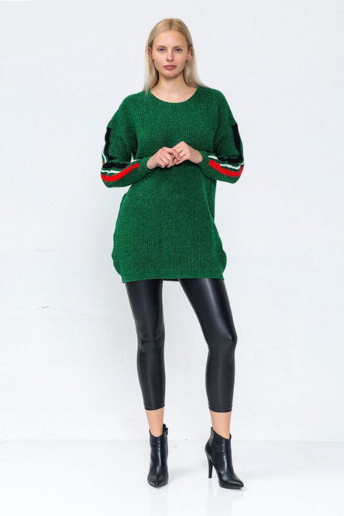 Picture of Woman Green 4 Colour Loose Pullover