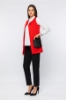 Picture of Woman Red pockets Furry Waistcoat