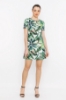 Picture of Woman Green A Form Patterned Dress
