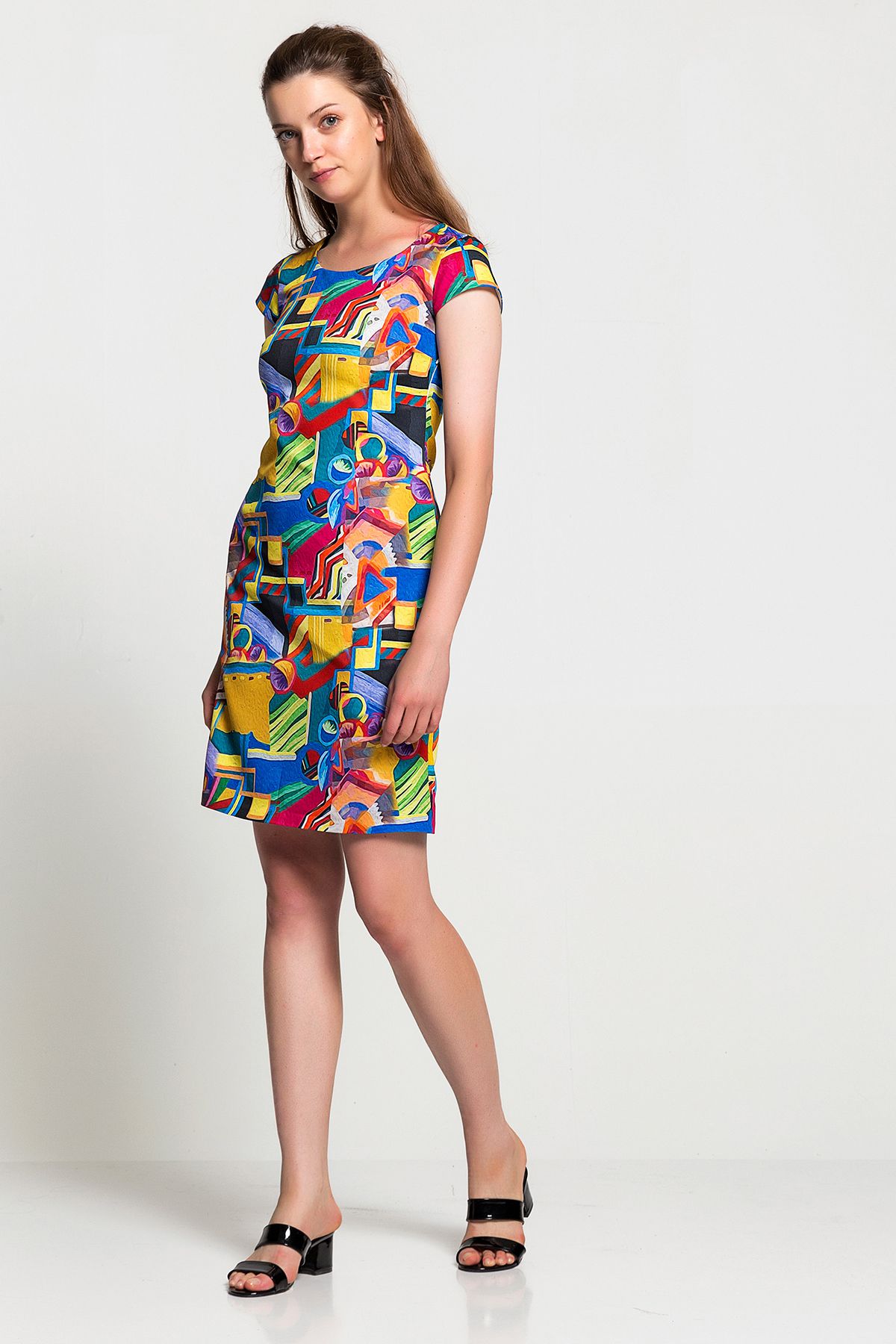 Woman Melange Colourful A Form Dress, Modern, High Quality and ...