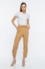 Picture of Woman Camel waist folded trotter Buttoned Trousers