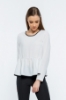 Picture of Woman White piping Loose Work Blouse