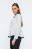 Picture of Woman White piping Loose Work Blouse