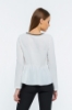 Picture of Woman White piping Loose Work Blouse
