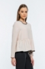 Picture of Woman Beige piping Loose Work Blouse