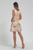 Kadın Gri Çiçek Desenli Kolsuz Midi Elbise resmi