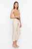 Picture of Woman Beige Skinny Trotter Belt Detayli High Waist Trousers