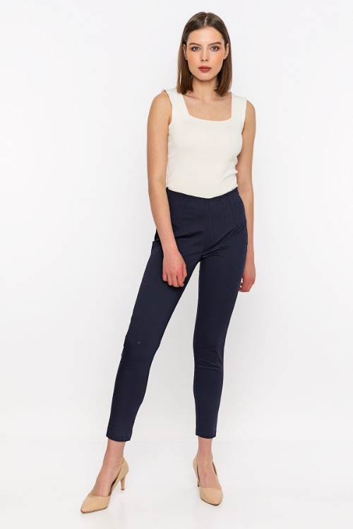 Picture of Woman Navy Navy Blue Skinny Trotter Trousers