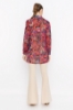 Picture of Woman Coral Patterned Buttoned Tunic