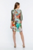 Picture of Woman Green Patterned three quarter Trojan Sleeve Dress