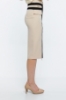 Picture of Woman Beige Knee Length Zipper Detailed Classical Skirt