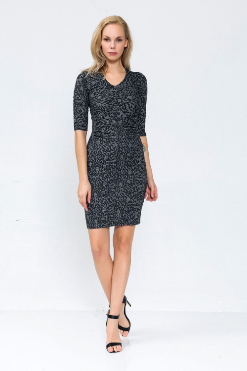 Picture of Woman Anthracite Jacquard Dress