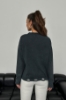 Picture of Woman Anthracite Ribanası Yırtık Detailed Crew Neck Knitwear Pullover