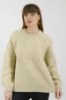 Picture of Woman Beige Crew Neck Knitting Pattern Knitwear Pullover