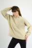 Picture of Woman Beige Crew Neck Knitting Pattern Knitwear Pullover