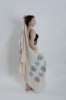 Picture of Woman Beige Patterned Yumuşak %100 Doğal Cotton Müslin Buldan Peştemal Havl