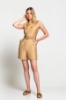 Picture of Woman Beige Belted Short Overall
