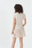 Picture of Woman Beige Short Sleeved skirt Ruffle Mini Dress