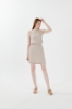 Picture of Woman Beige Backpack low-cut Müslin Dress