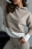 Kadın Bej TKM0193 Yumuşak Dokulu Kapüşonlu Pantolon Sweat Triko Takım resmi
