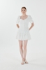 Picture of Woman White Balon Sleeve Super Mini Dress