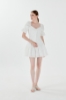 Picture of Woman White Balon Sleeve Super Mini Dress