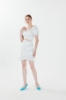 Picture of Woman White Nakışlı Crop Blouse Skirt Suit