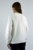 Picture of Woman Ecru Crew Neck Knitting Pattern Knitwear Pullover