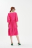 Picture of Woman Fuchsia Brode Short Sleeve Loose Dress