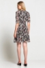 Picture of Woman Khaki V Neck Patterned Dress