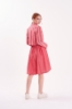 Picture of Woman Red Crop Jacket Dress Linen Suit