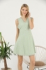Picture of Woman Mint Brode V Neck Short Sleeve Mini Dress