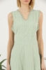 Picture of Woman Mint Brode V Neck Short Sleeve Mini Dress