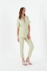 Picture of Woman Mint V Neck Blouse Trousers Aerobin Suit