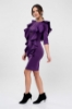 Picture of Woman Purple front Ruffle Scuba Dress