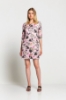 Picture of Woman Pink Watches Patterned three quarter Trojan Sleeve Dress
