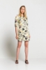 Picture of Woman Yellow Watches Patterned three quarter Trojan Sleeve Dress