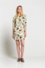 Picture of Woman Yellow Watches Patterned three quarter Trojan Sleeve Dress