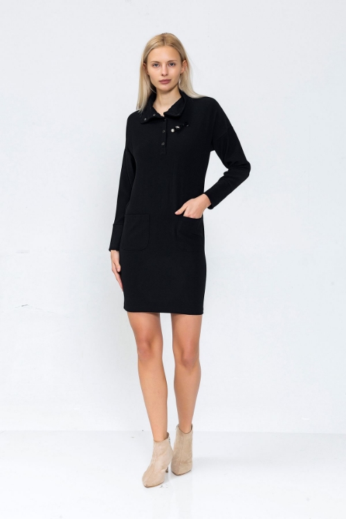 Picture of Woman Black with pockets Daily Dress