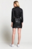 Picture of Woman Black Zipper Detailed Mini Leather Skirt
