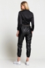 Picture of Woman Black drawstring Comfortable Cut Leather Trousers