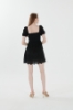Picture of Woman Black Square Neck Mini Dress