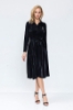 Picture of Woman Black Shiny Material casual Dress