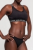 Picture of Woman Black Written Elastic fitness Athlete Bustier