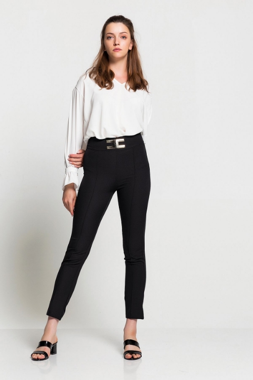 Picture of Woman Black High Waist Skinny Trotter Trousers