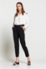 Picture of Woman Black High Waist Buttoned Comfortable Cut Trousers
