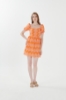 Picture of Woman Orange Square Neck Mini Dress