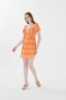 Picture of Woman Orange Square Neck Mini Dress