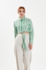 Picture of Woman Green Crop Shirt Trousers Suit