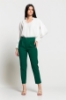 Picture of Woman Green High Waist Buttoned Comfortable Cut Trousers